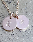 Paw Print & Initial Necklace